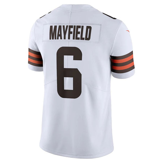C.Browns #6 Baker Mayfield White Vapor Limited Jersey Stitched American Football Jerseys - Main View