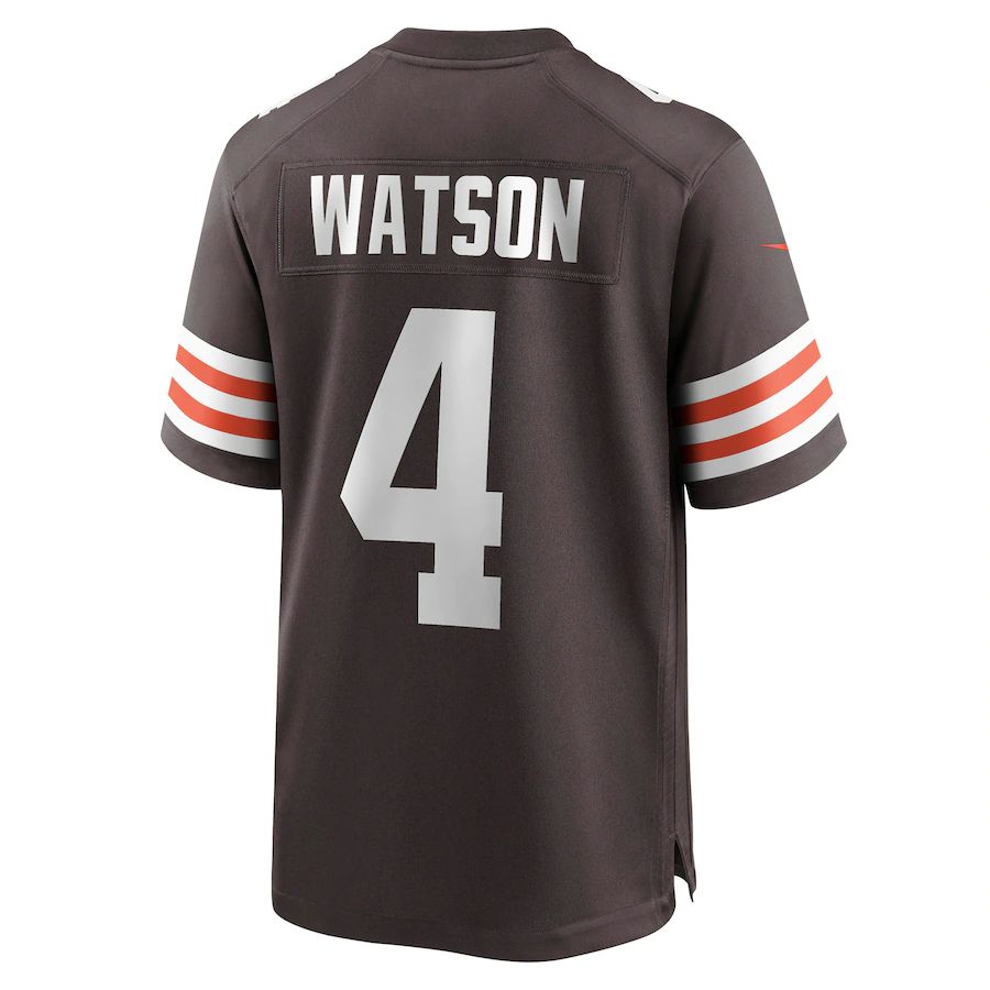 C.Browns #4 Deshaun Watson Brown Game Jersey Stitched American Football Jerseys - Main View