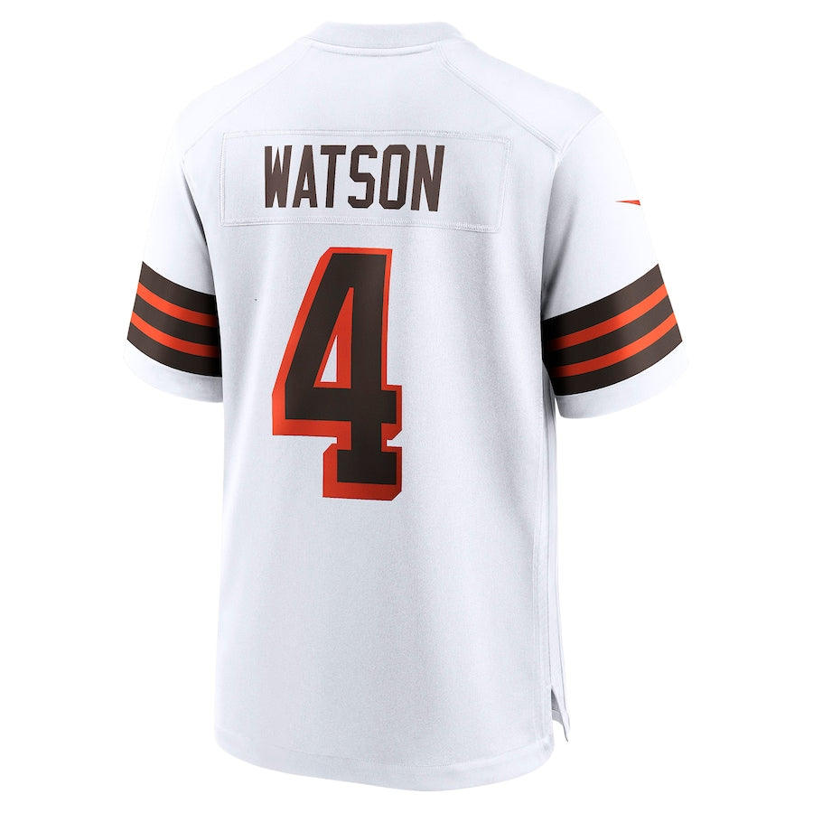 C.Browns #4 Deshaun Watson White Alternate Game Jersey Stitched American Football Jerseys - Main View