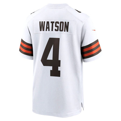 C.Browns #4 Deshaun Watson White Game Jersey Stitched American Football Jerseys - Main View