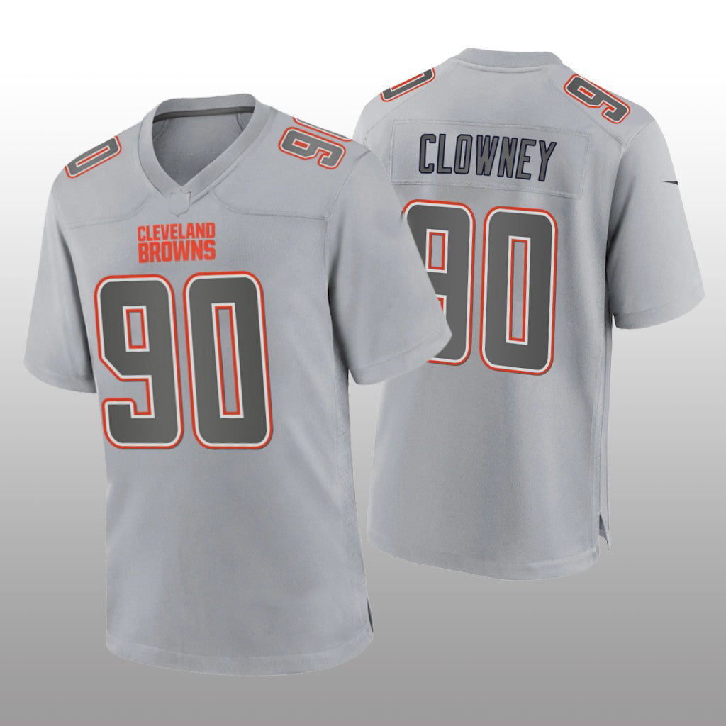 C.Browns #90 Jadeveon Clowney Gray Atmosphere Game Jersey Stitched American Football Jerseys - Main View