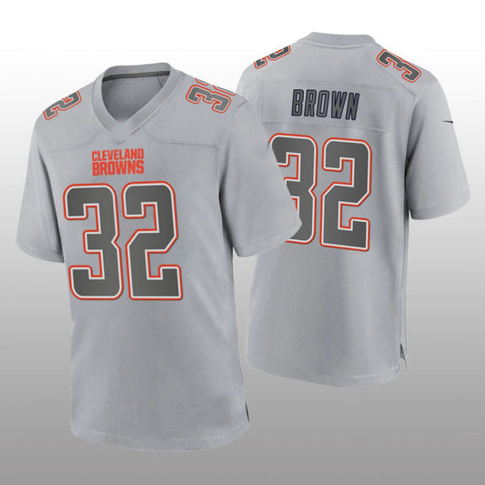 C.Browns #32 Jim Brown Gray Atmosphere Game Retired Player Jersey Stitched American Football Jerseys - Main View