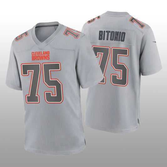 C.Browns #75 Joel Bitonio Gray Atmosphere Game Jersey Stitched American Football Jerseys - Main View