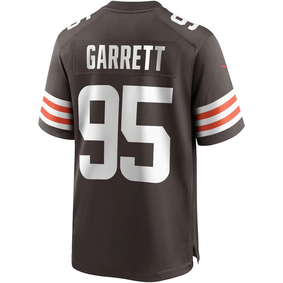 C.Browns #95 Myles Garrett Brown Game Player Jersey Stitched American Football Jerseys - Main View