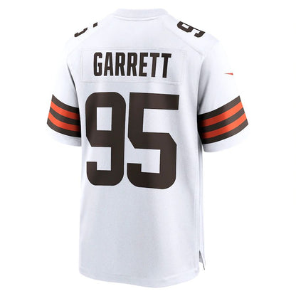 C.Browns #95 Myles Garrett White Away Game Jersey Stitched American Football Jerseys - Main View