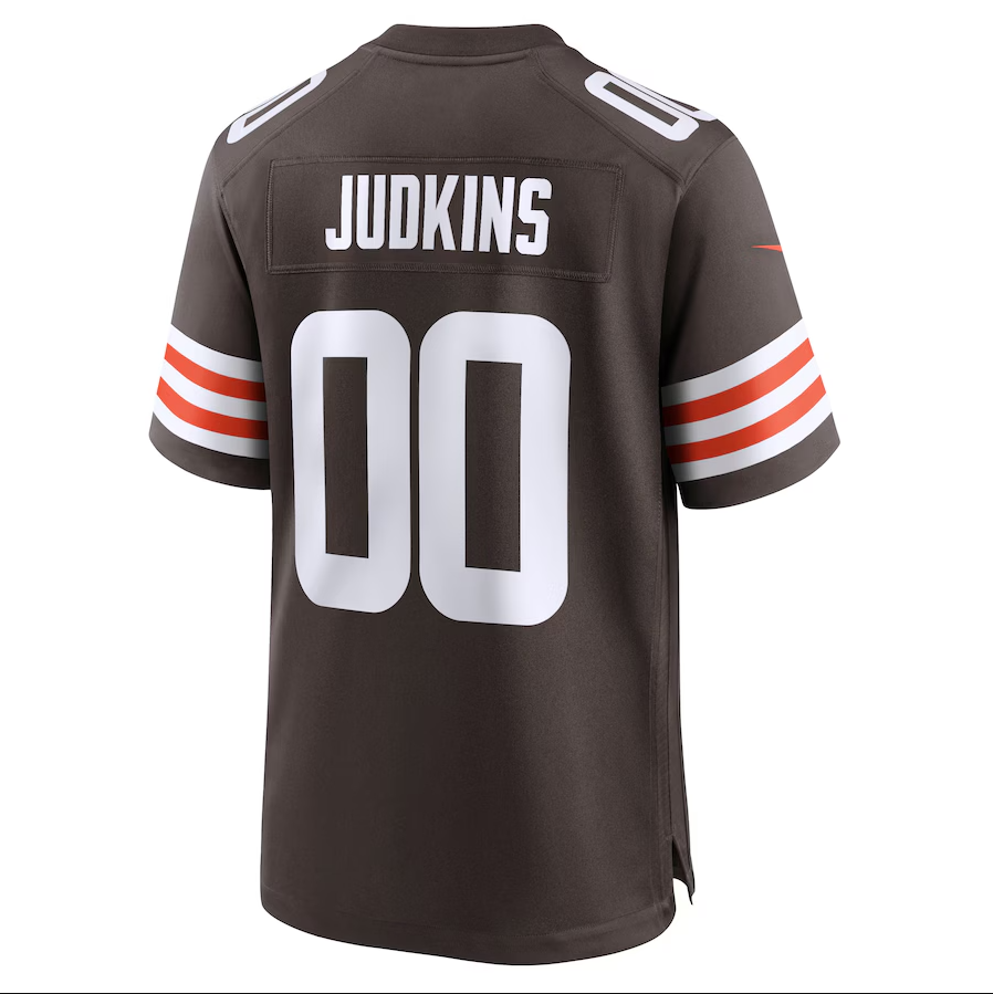 C.Browns #00 Quinshon Judkins Brown 2025 Draft Game Stitched American Football Jerseys - Main View