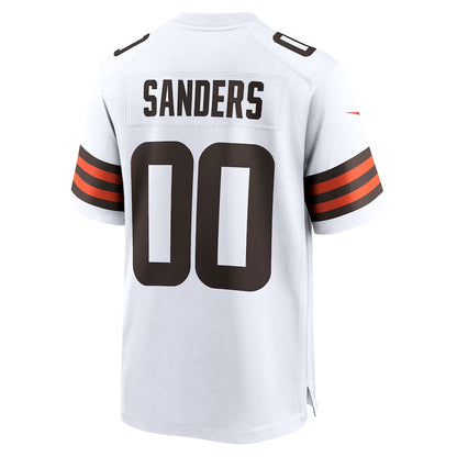 C.Browns #00 Shedeur Sanders White 2025 Draft Game Stitched American Football Jerseys - Main View