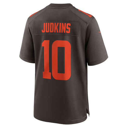 C.Browns #10 Quinshon Judkins Brown Alpha Dawg Game Stitched American Football Jerseys - Main View