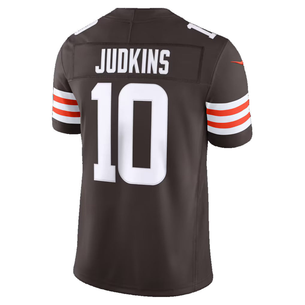 C.Browns #10 Quinshon Judkins Brown Team Vapor F.U.S.E. Stitched Limited Football Jersey - Main View
