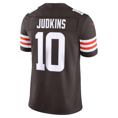 C.Browns #10 Quinshon Judkins Brown Team Vapor F.U.S.E. Stitched Limited Football Jersey - Main View
