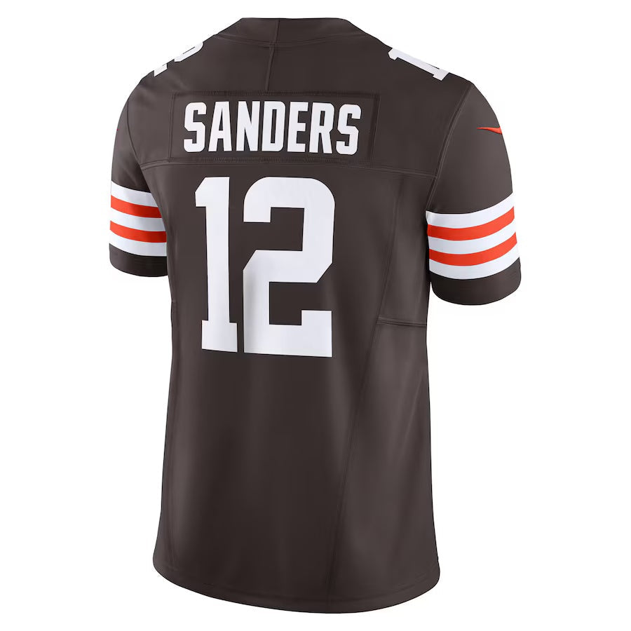 C.Browns #12 Shedeur Sanders Brown Team Vapor F.U.S.E. Limited Stitched American Football Jerseys