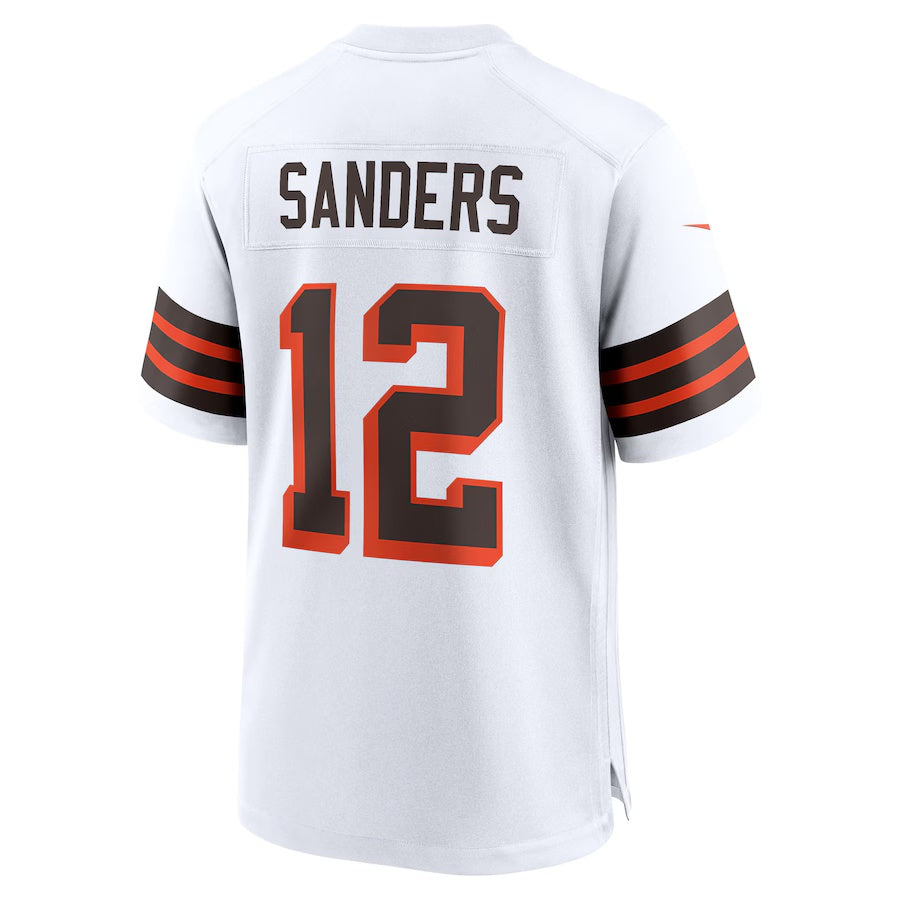 C.Browns #12 Shedeur Sanders White 2025 Draft 2nd Alternate Game Stitched American Football Jerseys - Main View