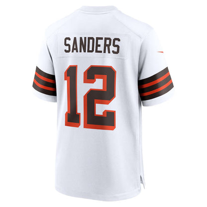 C.Browns #12 Shedeur Sanders White 2025 Draft 2nd Alternate Game Stitched American Football Jerseys - Main View