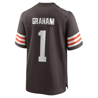 C.Browns #1 Mason Graham Brown 2025 Draft First Round Pick Game Stitched American Football Jerseys - Main View