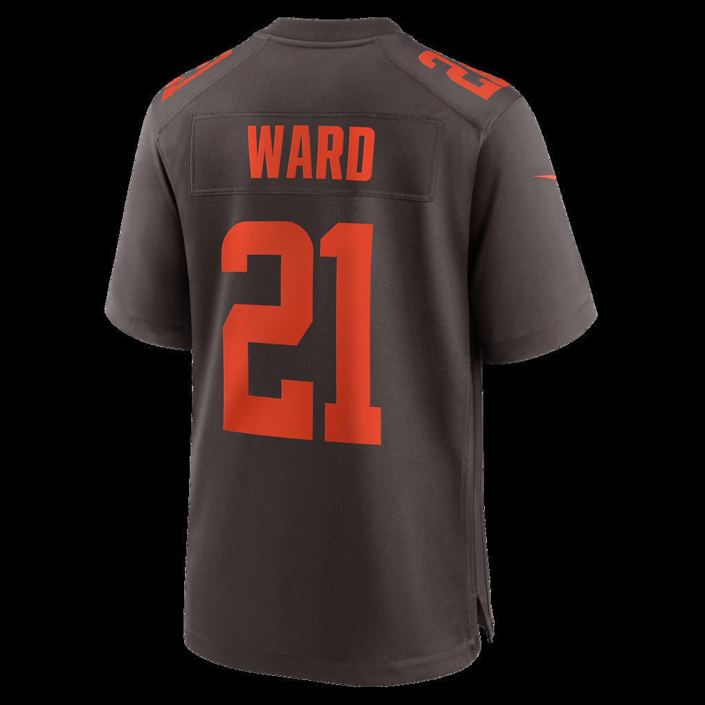 C.Browns #21 Denzel Ward Brown Alpha Dawg Game Stitched American Football Jerseys - Main View