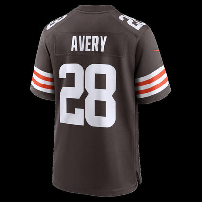 C.Browns #28 Tre Avery Brown Team Game Stitched American Football Jerseys - Main View