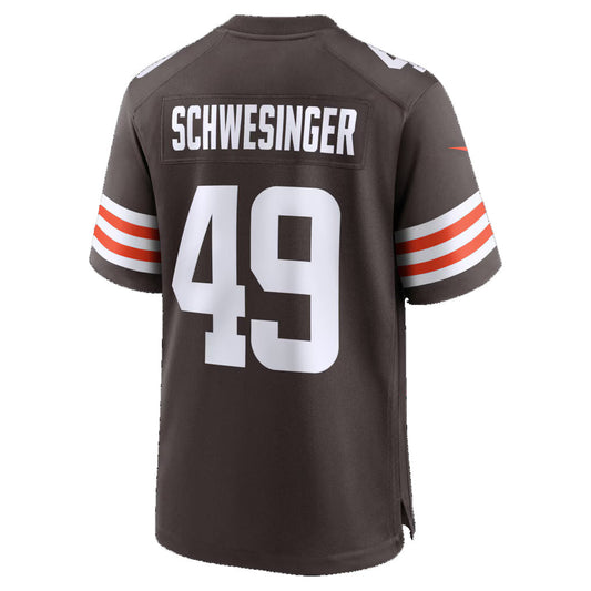 C.Browns #49 Carson Schwesinger  Brown 2025  Draft Game Stitched American Football Jerseys - Main View