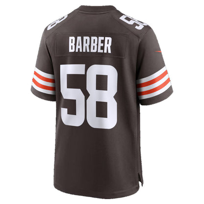 C.Browns #58 Austin Barber Brown Team Game Stitched American Football Jerseys - Main View