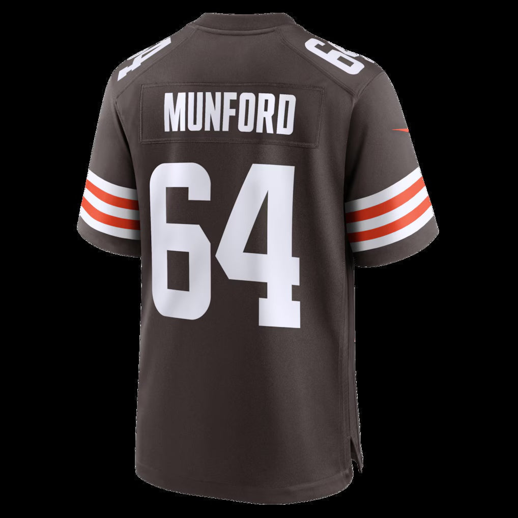 C.Browns #64 Thayer Munford Brown Team Game Stitched American Football Jerseys - Main View