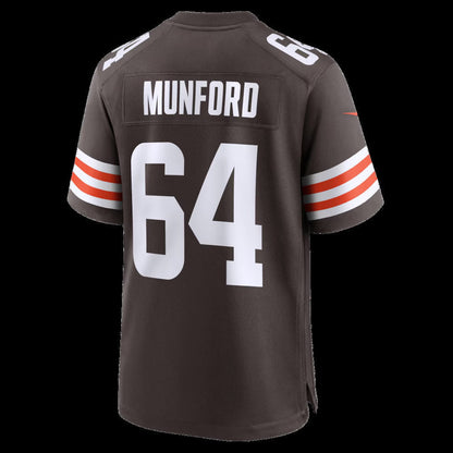 C.Browns #64 Thayer Munford Brown Team Game Stitched American Football Jerseys - Main View
