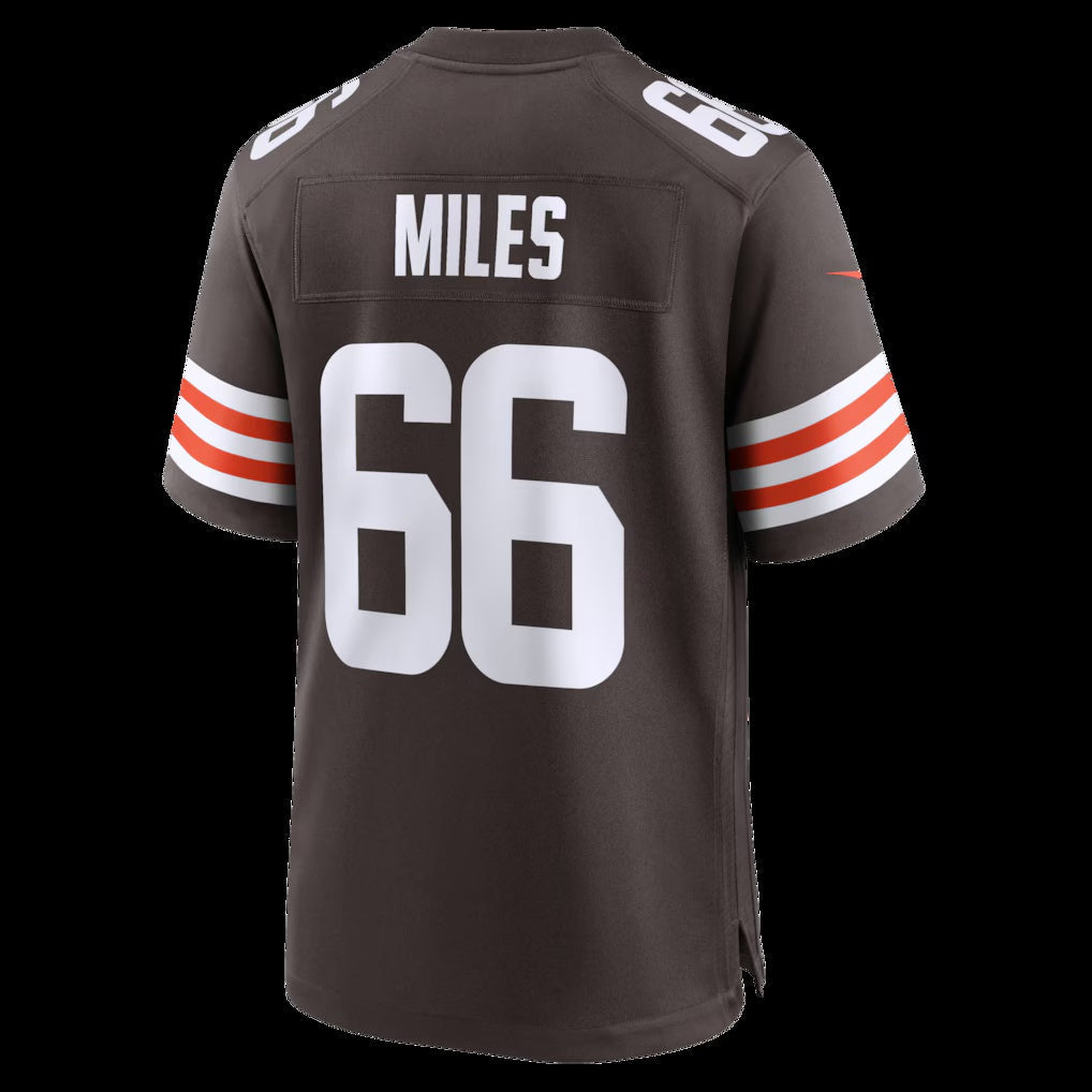 C.Browns #66 Joshua Miles Brown Team Game Stitched American Football Jerseys - Main View