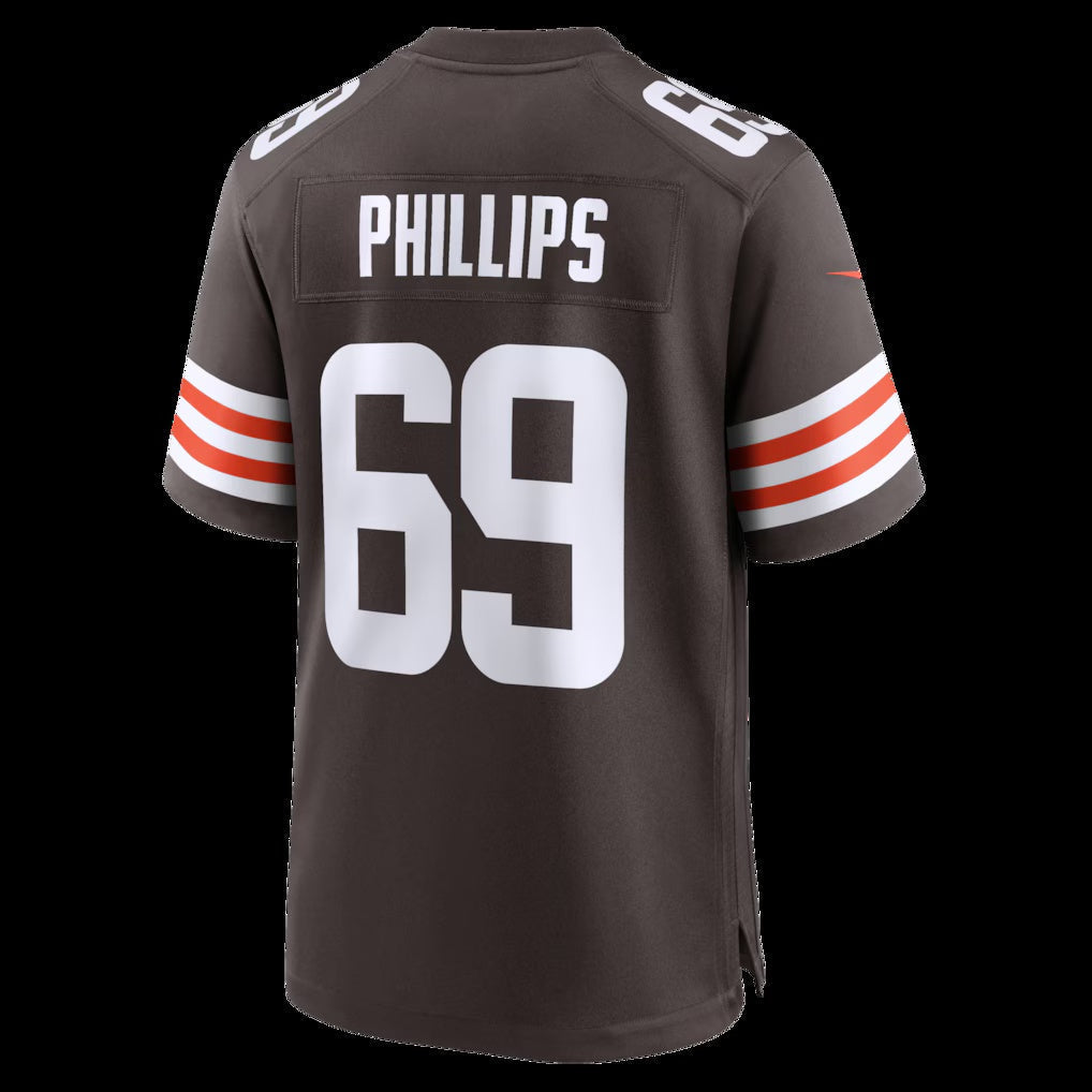C.Browns #69 Tyre Phillips Brown Team Game Stitched American Football Jerseys - Main View