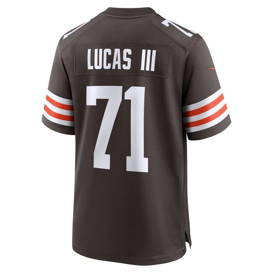 C.Browns #71 Cornelius Lucas Brown Team Game Stitched American Football Jerseys - Main View