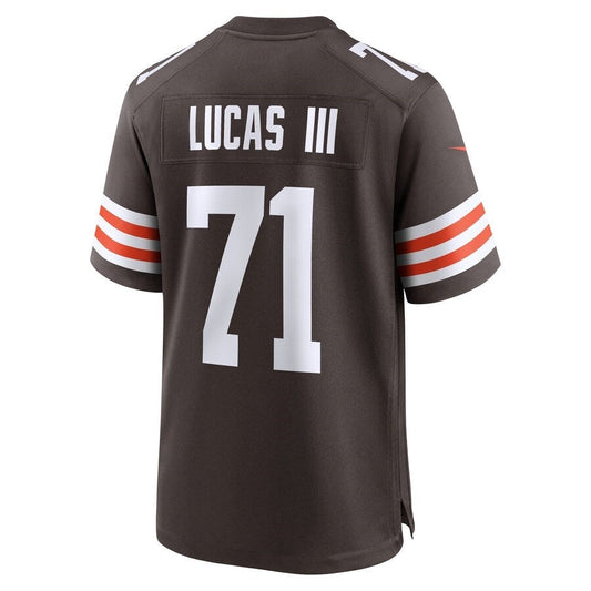 C.Browns #71 Cornelius Lucas Brown Team Game Stitched American Football Jerseys - Main View
