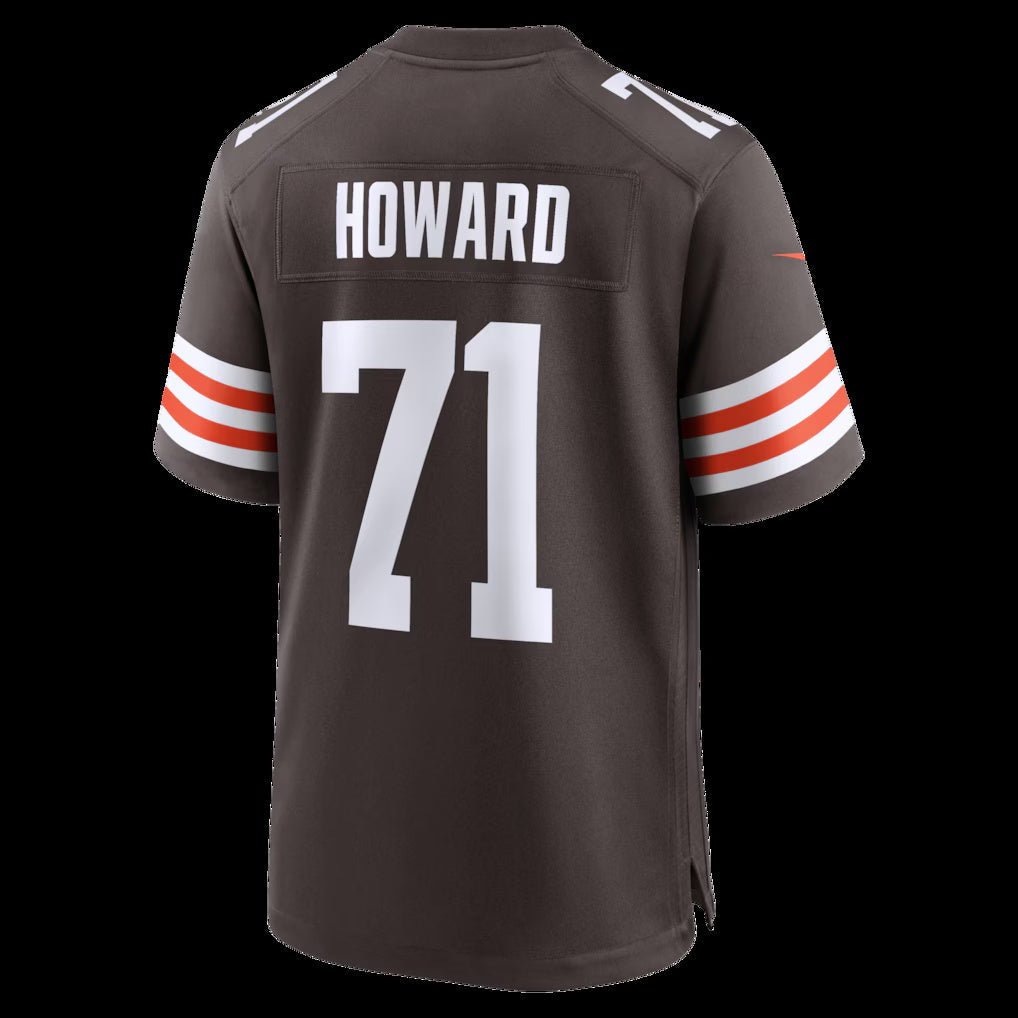 C.Browns #71 Tytus Howard Brown Team Game Stitched American Football Jerseys - Main View