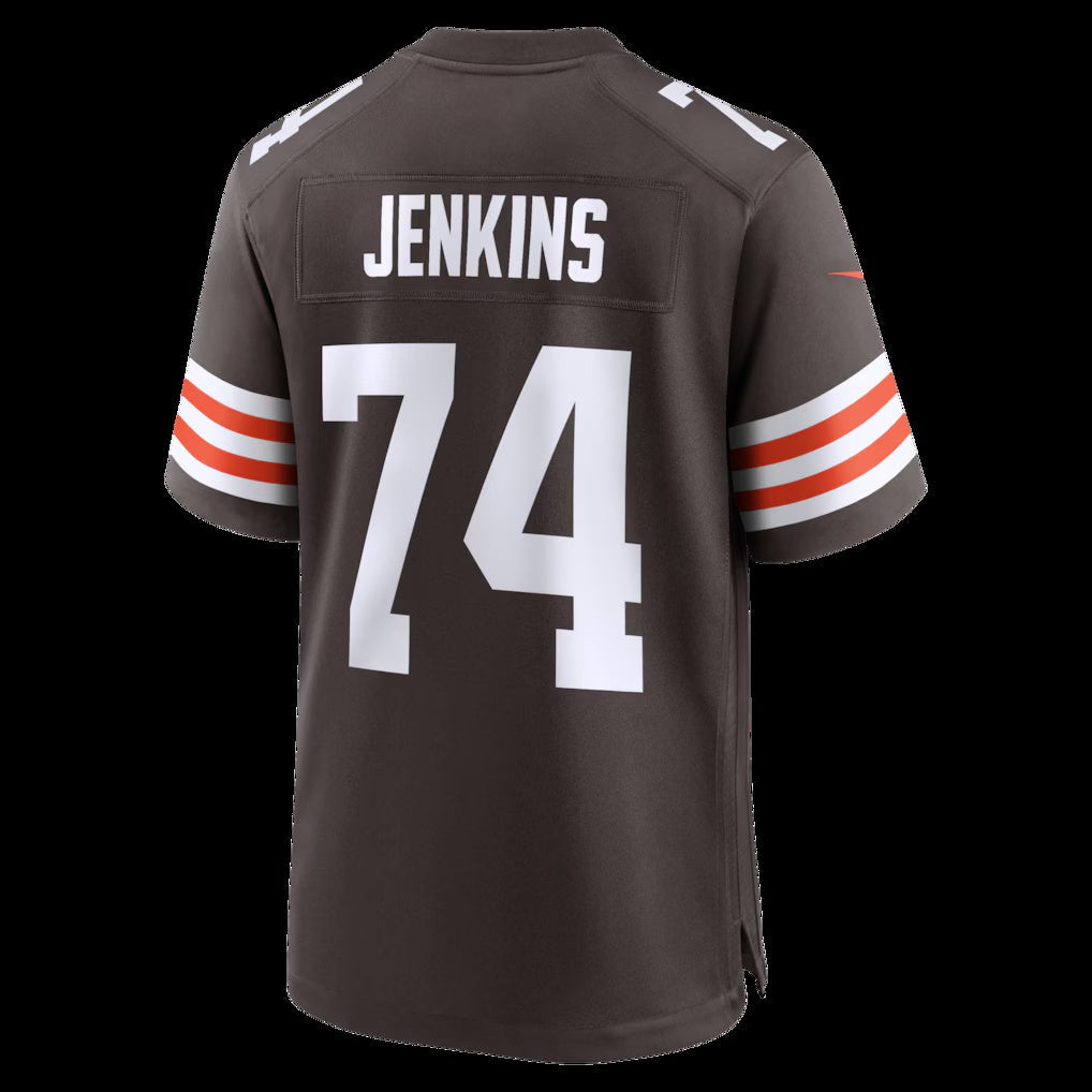 C.Browns #74 Elgton Jenkins Brown Team Game Stitched American Football Jerseys - Main View