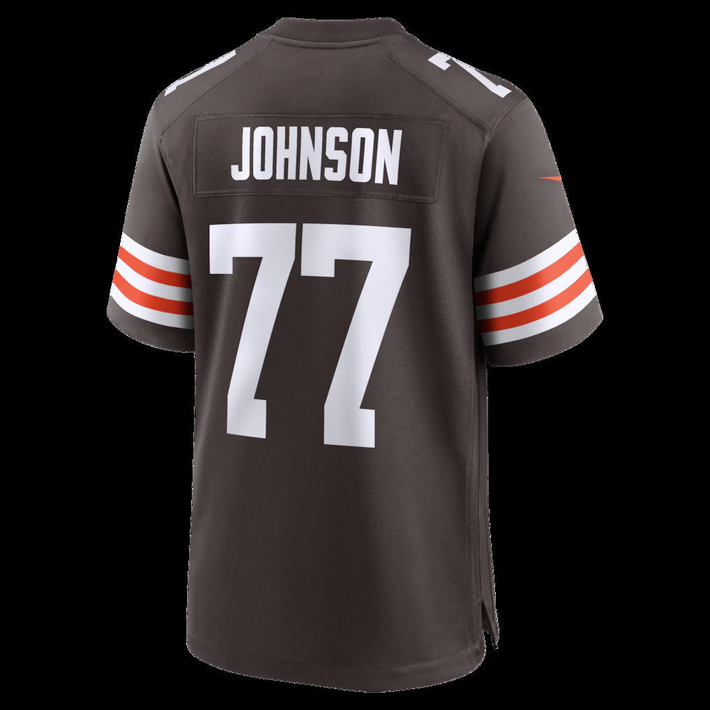 C.Browns #77 Zion Johnson Brown Team Game Stitched American Football Jerseys - Main View