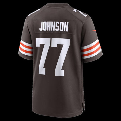 C.Browns #77 Zion Johnson Brown Team Game Stitched American Football Jerseys - Main View