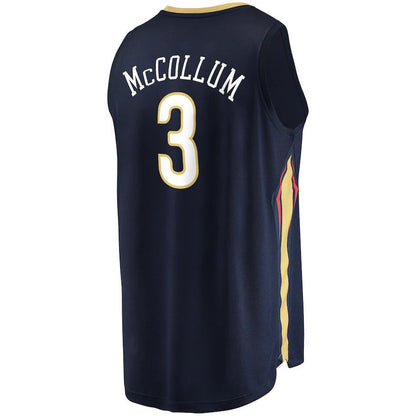NO.Pelicans #3 C.J. McCollum  Fanatics Branded  2021-22 Fast Break Replica Player Jersey  Navy Stitched American Basketball Jersey - Main View