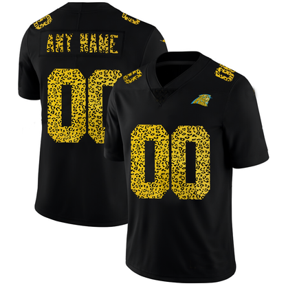 Custom C.Panthers Leopard Print Fashion Vapor Limited Jersey Black Stitched American Football Jerseys - Main View