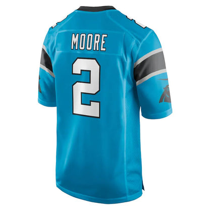 C.Panthers #2 D.J. Moore Blue Game Jersey Stitched American Football Jerseys - Main View