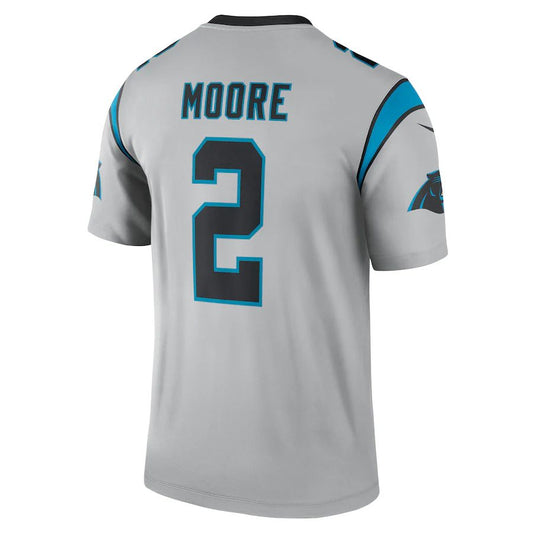 C.Panthers #2 D.J. Moore Silver Inverted Legend Jersey Stitched American Football Jerseys - Main View