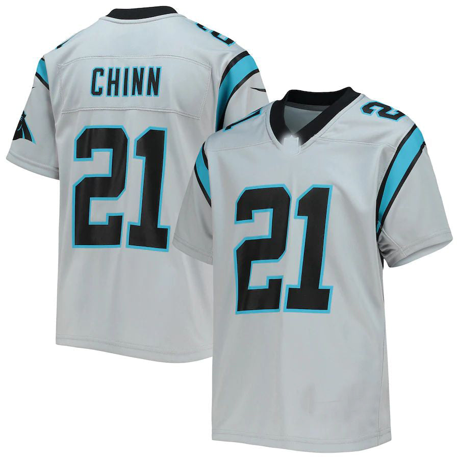 C.Panthers #21 Jeremy Chinn Silver Inverted Team Game Jersey Stitched American Football Jerseys - Main View