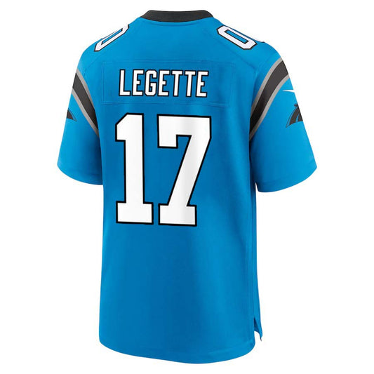 C.Panthers #17 Xavier Legette 2024 First Round Pick Game Player Jersey - Blue Football Jerseys - Main View