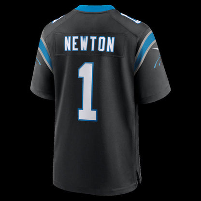 C.Panthers #1 Cam Newton Black Team Retired Game Stitched American Football Jerseys - Main View
