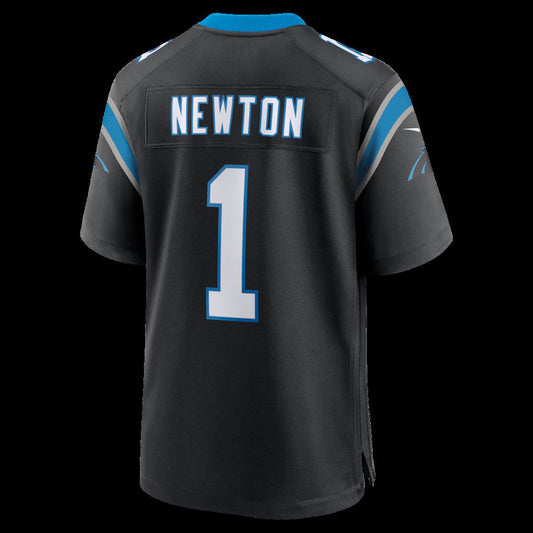 C.Panthers #1 Cam Newton Black Team Retired Game Stitched American Football Jerseys - Main View