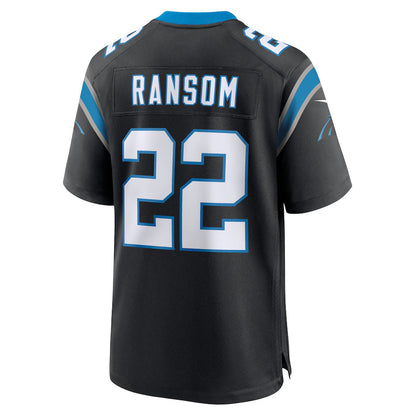 C.Panthers #22 Lathan Ransom Black Team Game Stitched American Football Jerseys - Main View