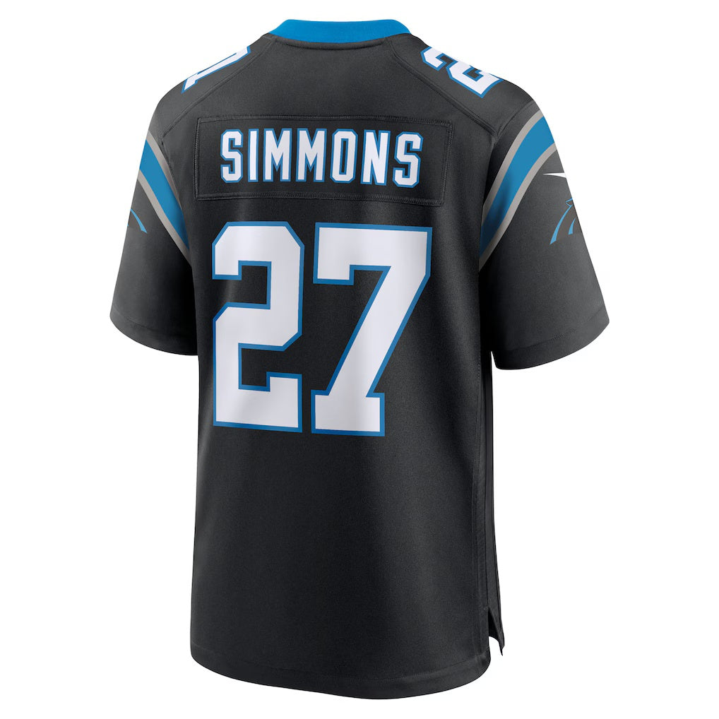 C.Panthers #27 Isaiah Simmons Black Team Game Stitched American Football Jerseys - Main View