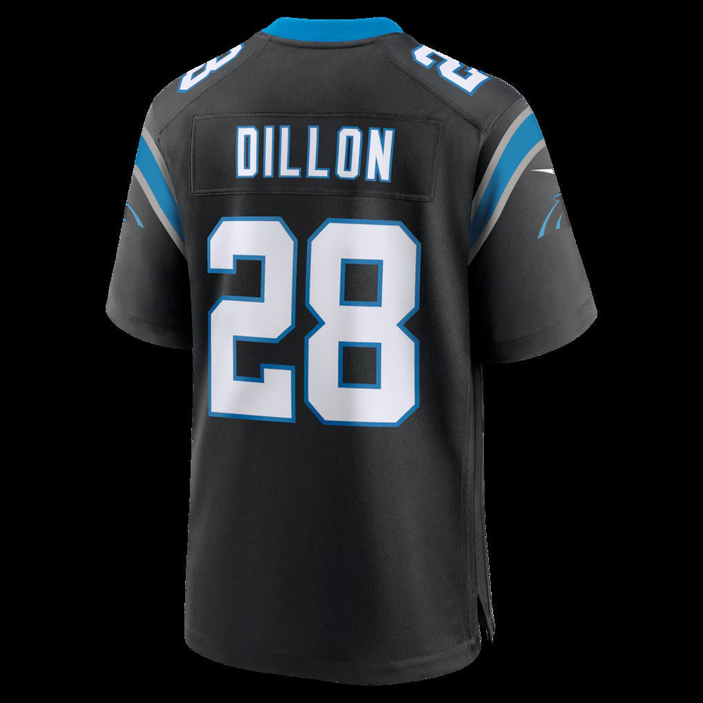 C.Panthers #28 AJ Dillon Black Team Game Stitched Football American Jersey - Main View