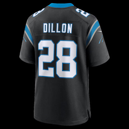 C.Panthers #28 AJ Dillon Black Team Game Stitched Football American Jersey - Main View