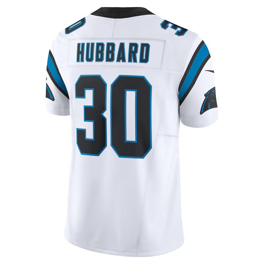 C.Panthers #30 Chuba Hubbard White Vapor F.U.S.E. Limited Stitched American Football Jerseys - Main View