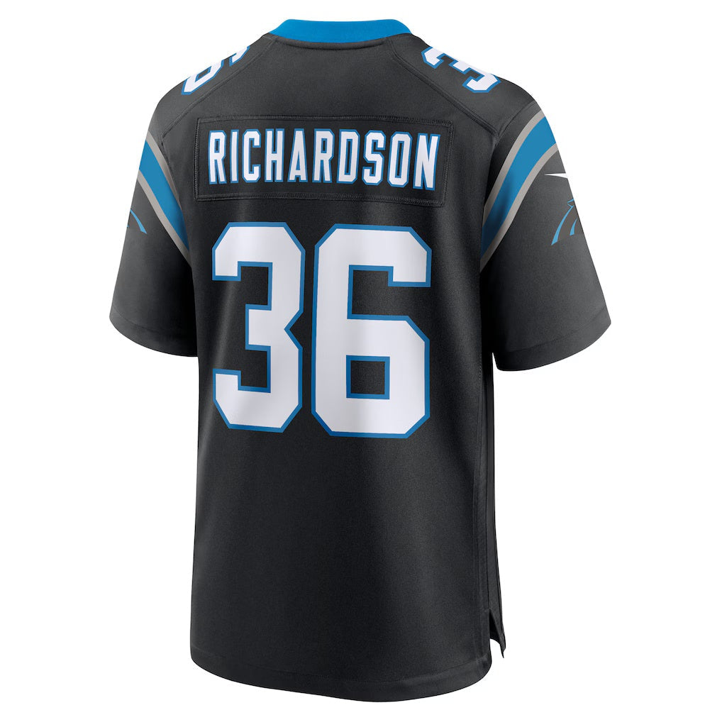 C.Panthers #36 Demani Richardson Black Team Game Stitched American Football Jerseys - Main View