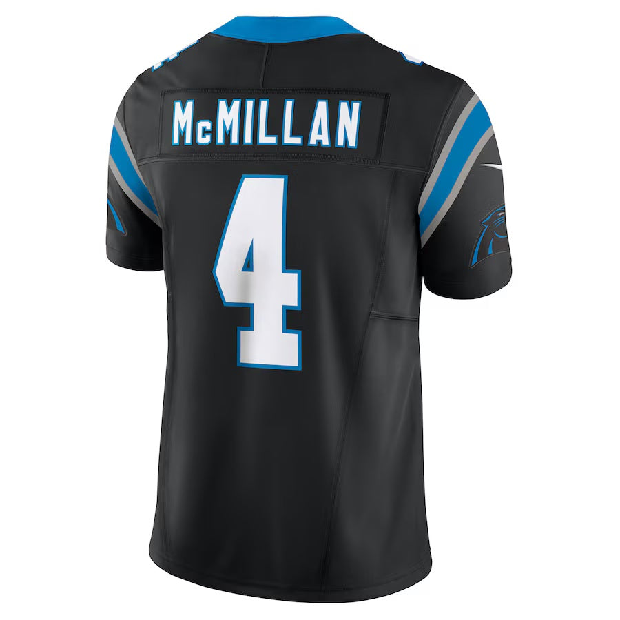 C.Panthers #4 Tetairoa McMillan Black Team Vapor F.U.S.E. Limited Stitched American Football Jerseys - Main View