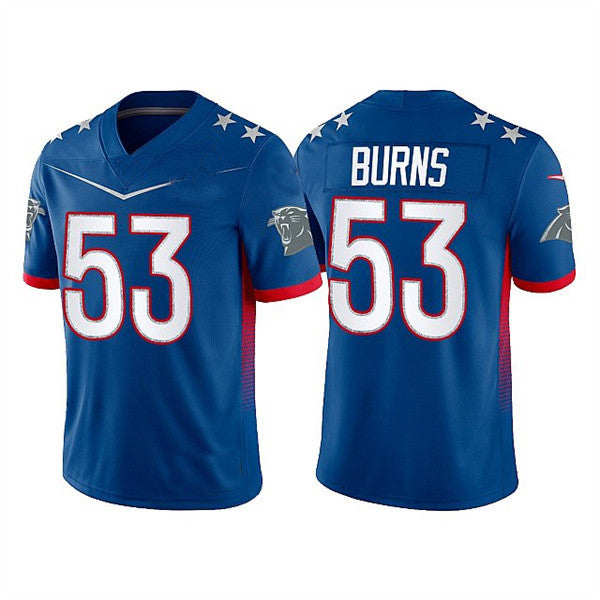 C.Panthers #53 Brian Burns 2022 Royal Pro Bowl Stitched Jersey American Football Jerseys - Main View
