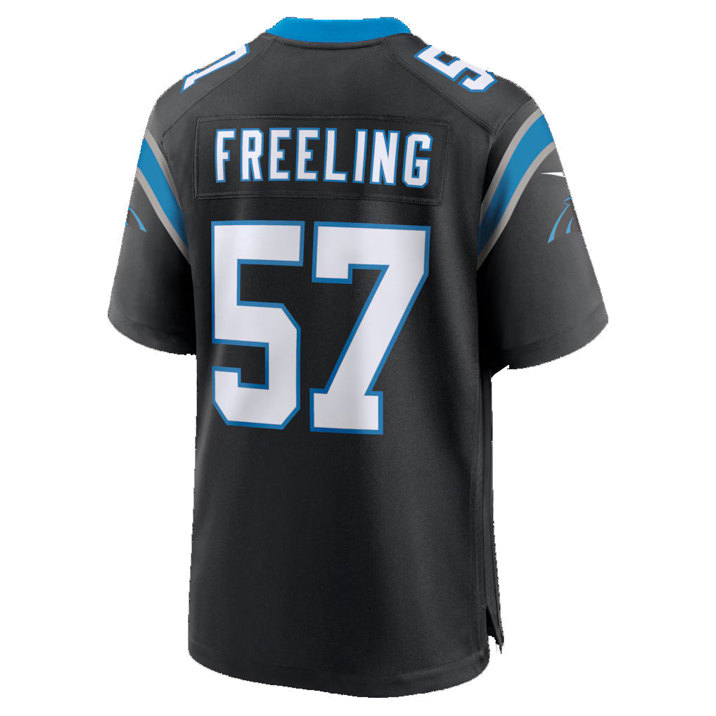 C.Panthers #57 Monroe Freeling Black 2026 Draft First Round Pick No. 19 Team Game Stitched Football American Jersey - Main View