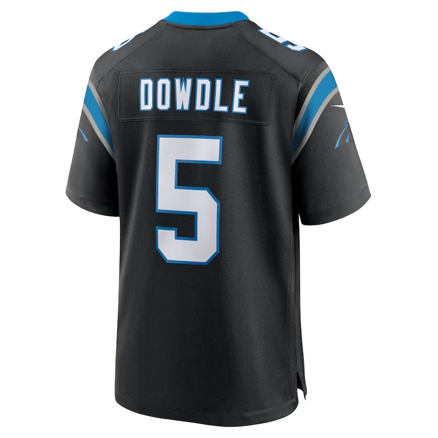 C.Panthers #5 Rico Dowdle Black Team Game Stitched American Football Jerseys - Main View
